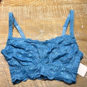 Cosabella Curvy Collection XS 30-32 DD-F Blue Lace Bralette NEVER1310